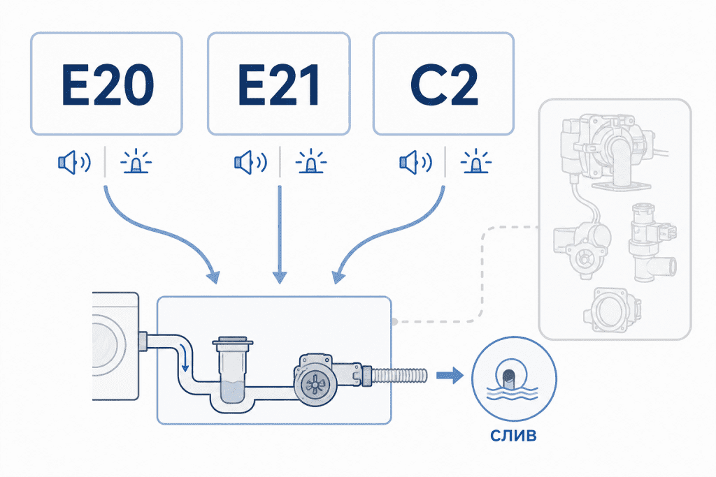 E20 E21 C2 как группа сливных ошибок