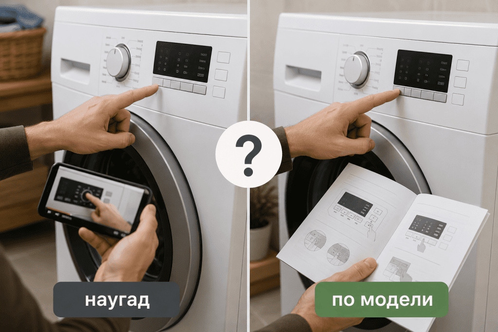 Нельзя запускать калибровку по инструкции от похожей модели стиральной машины