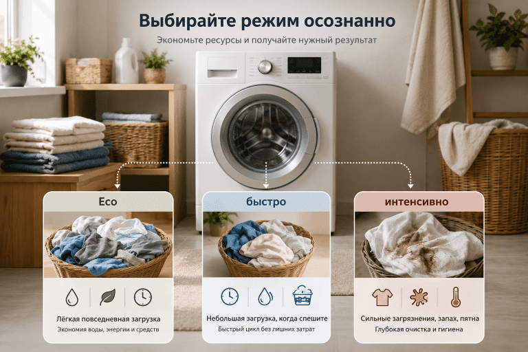 Как выбрать между Eco, быстрым и обычным циклом