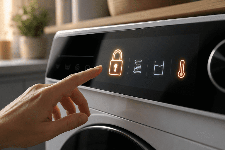Защитный значок на панели бытовой техники