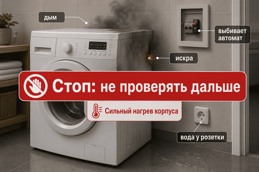 Опасные признаки требуют остановить использование