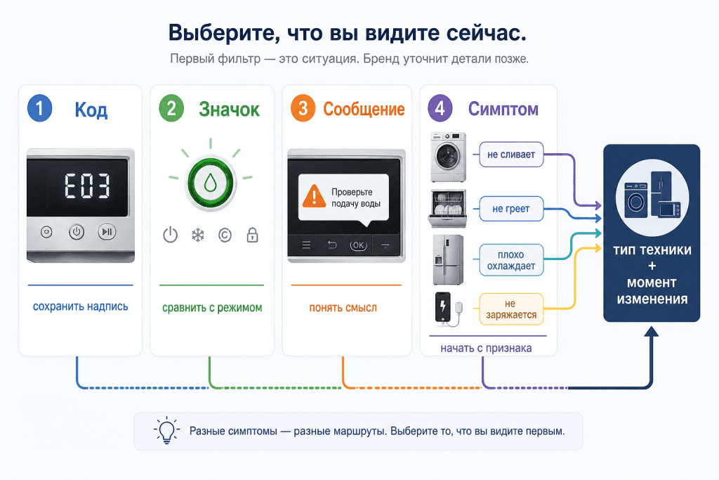 разные признаки ведут к разным первым шагам