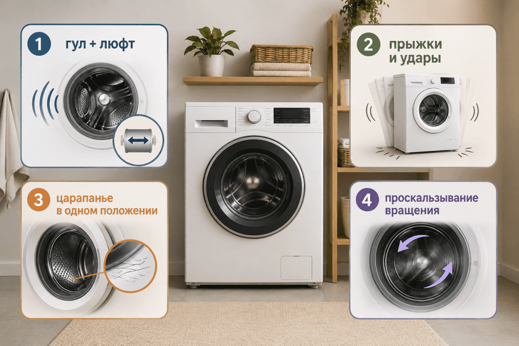 Безопасная ручная проверка люфта барабана выключенной стиральной машины