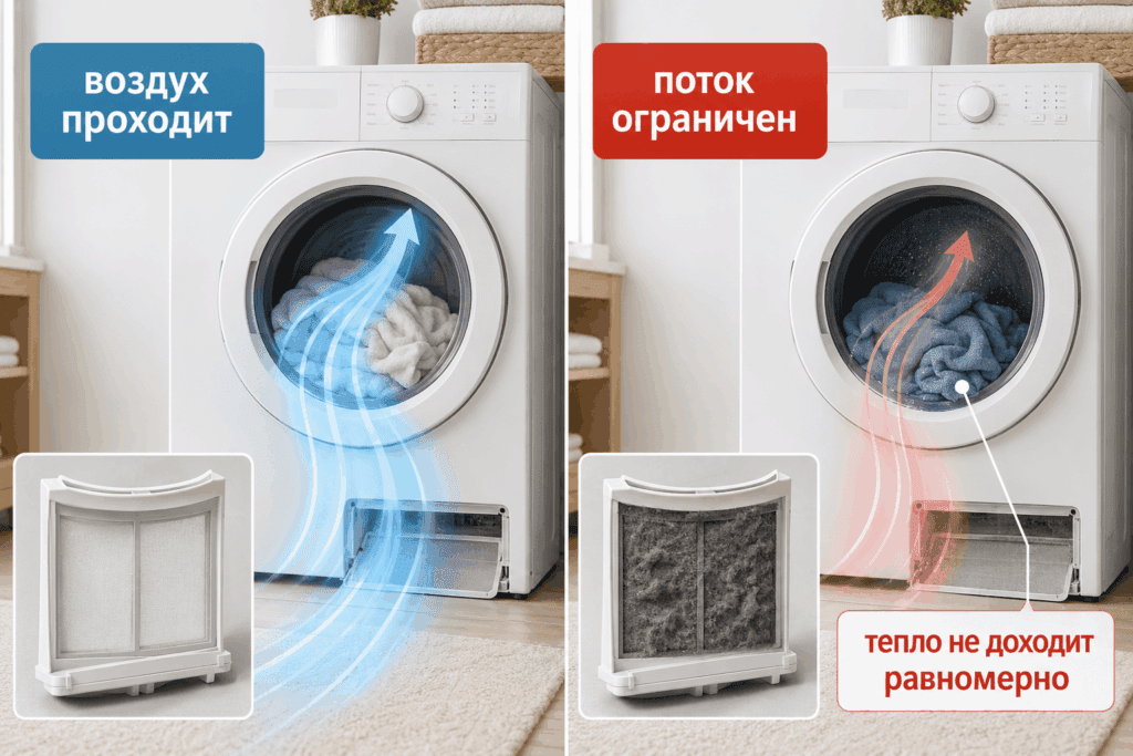 Ограниченный поток воздуха имитирует отсутствие нагрева