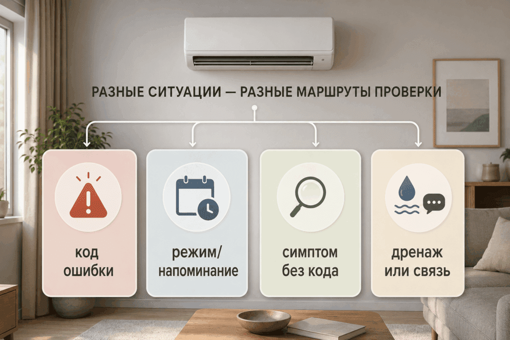 Код, режим и симптом не смешиваются