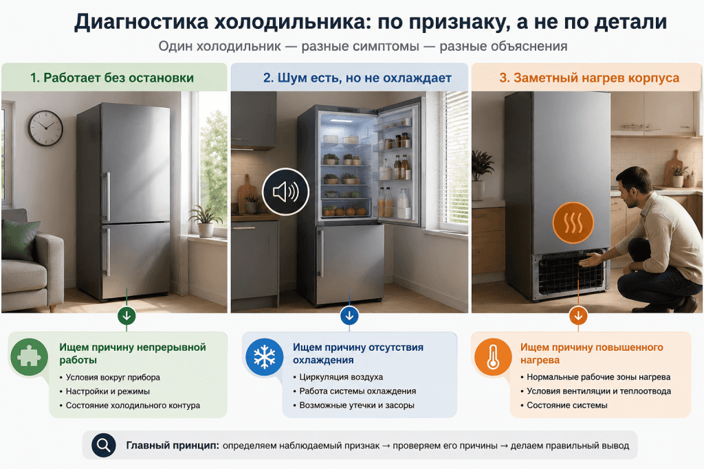 Три разных симптома требуют разных объяснений