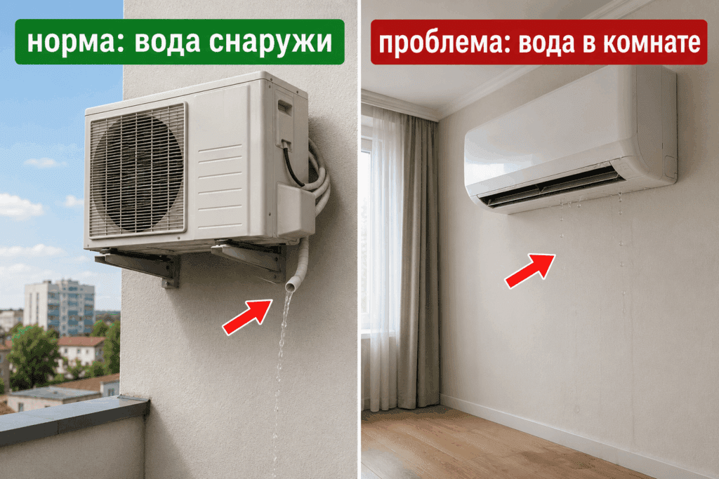 Разница между нормальным конденсатом и протечкой