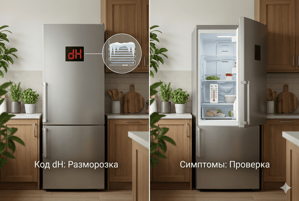 Различие точного кода dH и симптома без кода