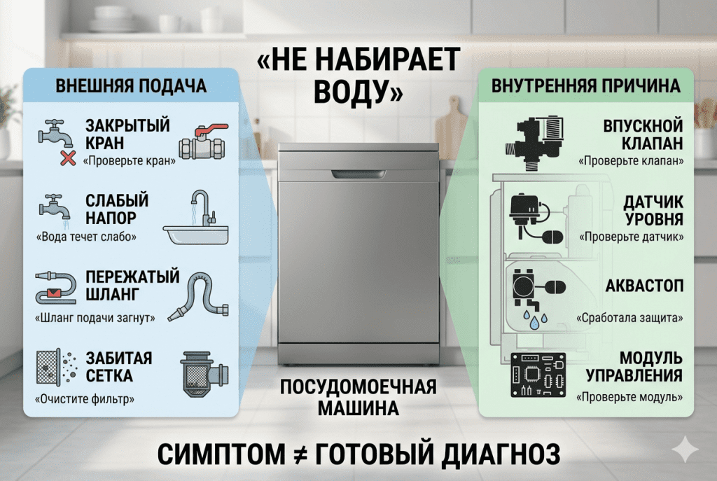 Входную сетку посудомоечной машины очищают только после отключения питания и перекрытия воды