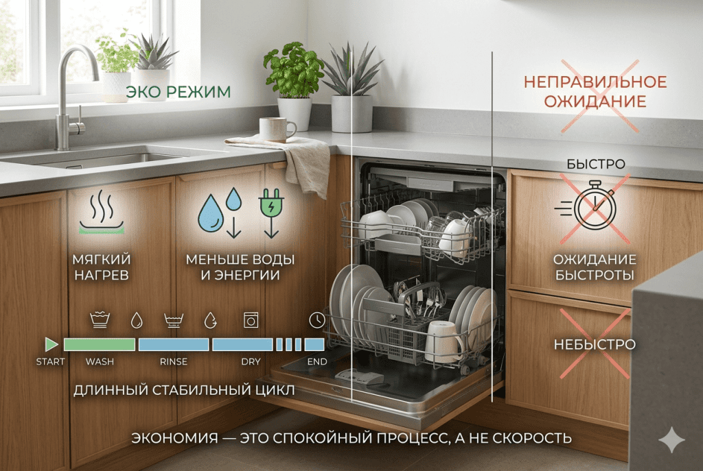Сравнение Eco-режима и быстрого ожидания: меньше ресурсная нагрузка, но дольше цикл