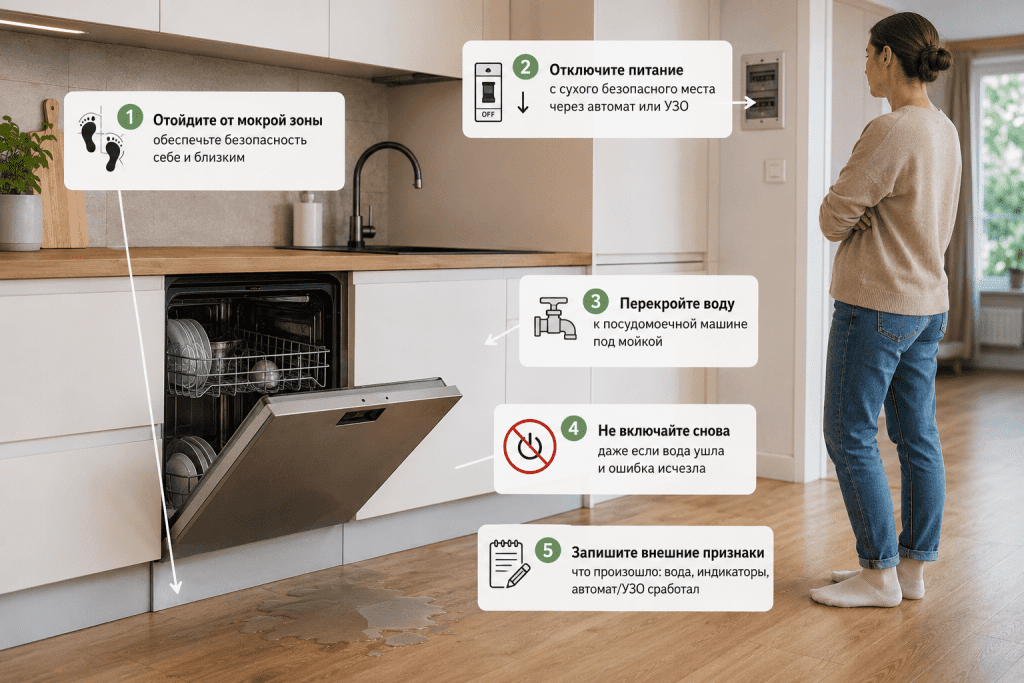 Безопасный порядок действий при протечке ПММ и сработавшей защите