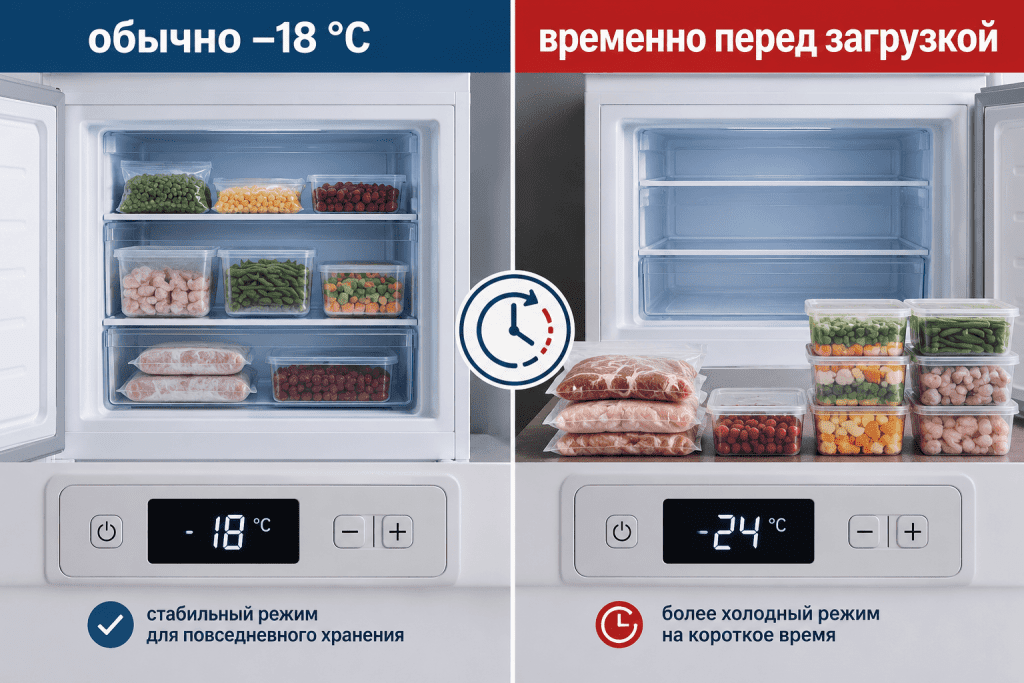 Постоянный режим и временное усиление заморозки