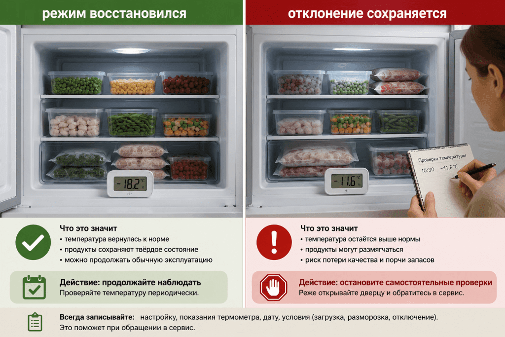 Повторное измерение определяет дальнейшее действие