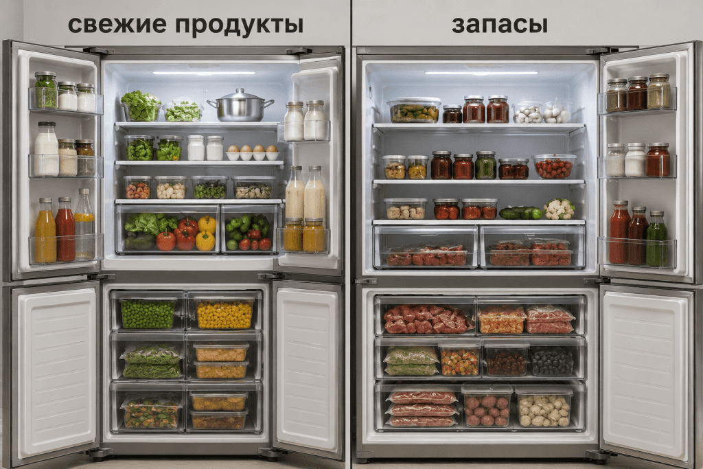 Запасы определяют долю холодильной камеры и морозилки
