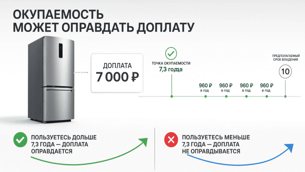 Доплата сравнивается с экономией и сроком владения
