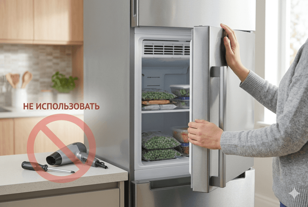 Граница безопасной проверки FF: не снимать панель морозильной камеры и не лезть к вентилятору