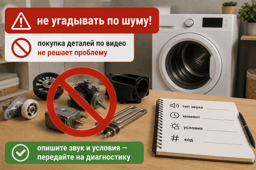 Похожий звук не доказывает неисправную деталь