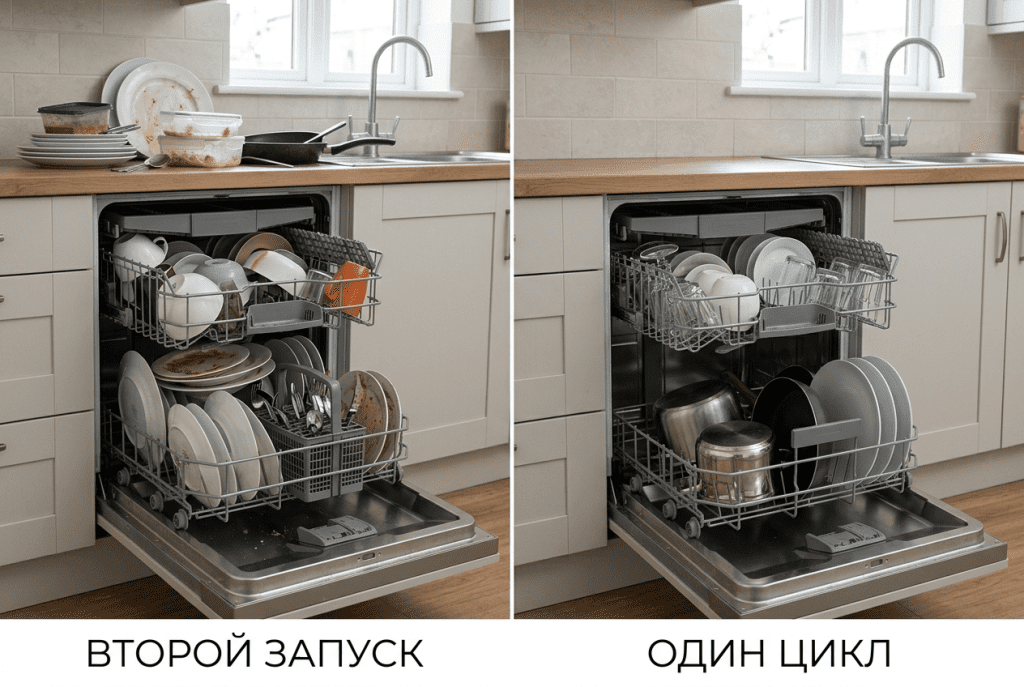 Сравнение обычной загрузки и загрузки с запасом для одного вечернего цикла