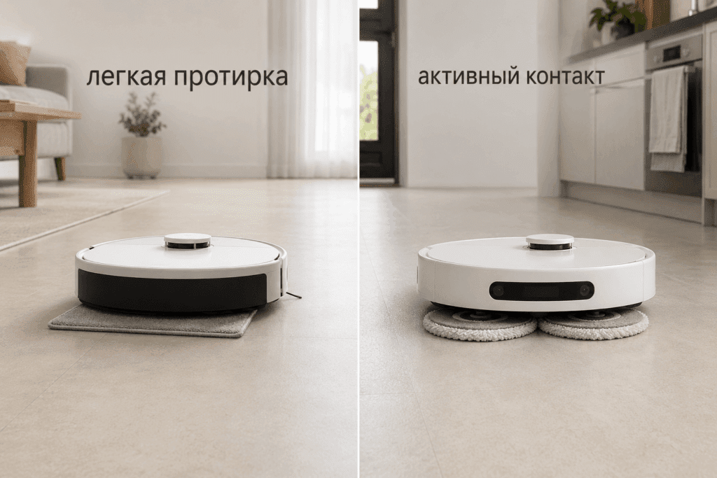 Разница между пассивной салфеткой и активными мопами