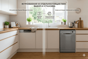 Встраиваемая или отдельностоящая посудомоечная машина: что выбрать