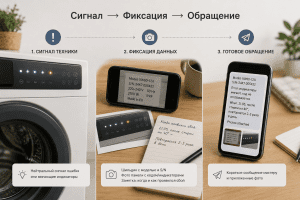 Как найти модель, серийный номер и код ошибки