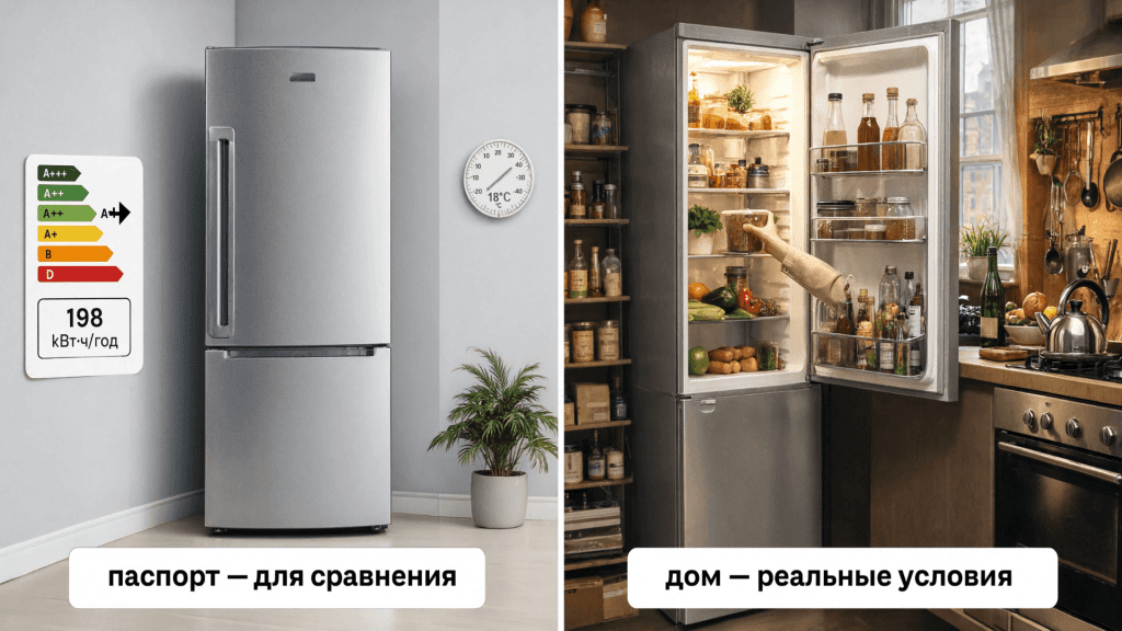 Паспортный показатель отделён от домашнего потребления энергии