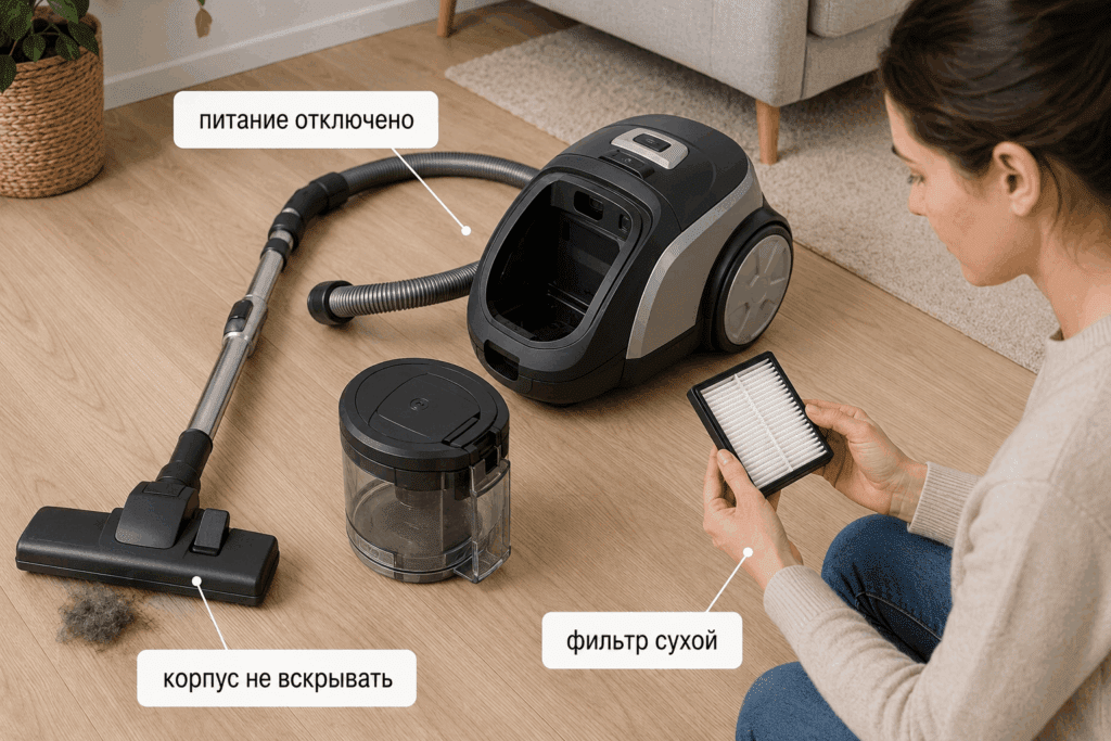 Граница безопасной внешней проверки пылесоса