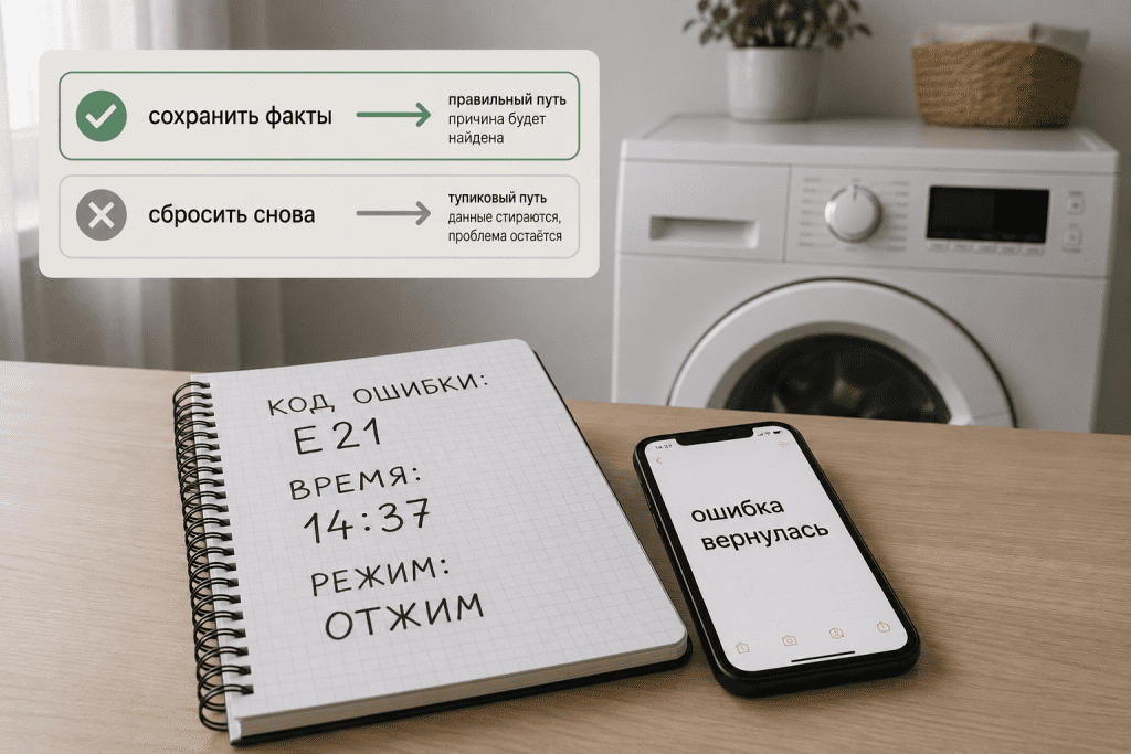 Безопасная проверка остаётся снаружи прибора