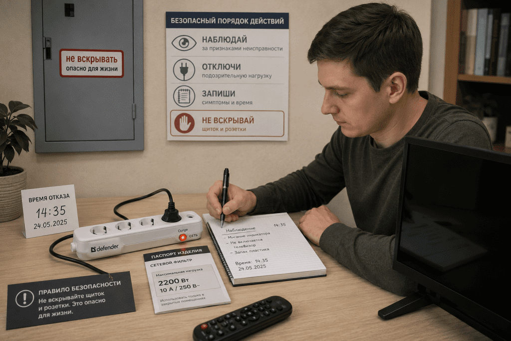 Безопасная проверка ограничивается наблюдением признаков, нагрузки и повторяемости проблемы без вскрытия розеток и щита