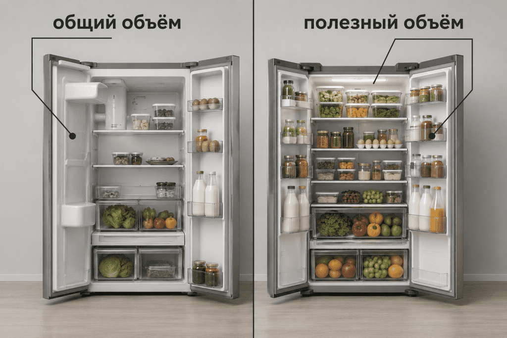 Одинаковый корпус скрывает разный полезный объём