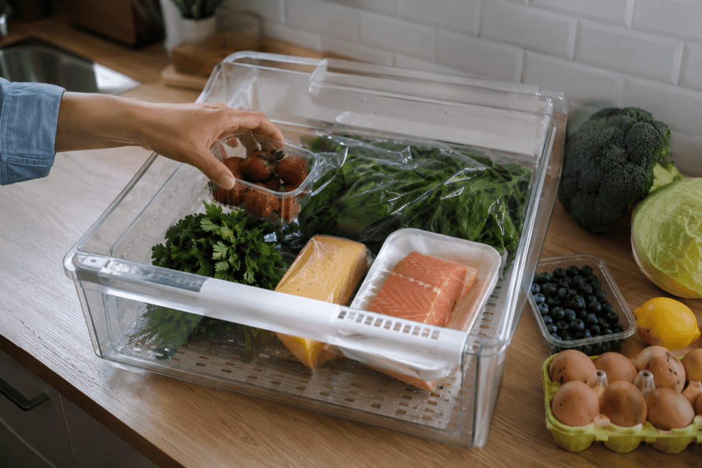 Проверка зоны свежести продуктами обычной недели