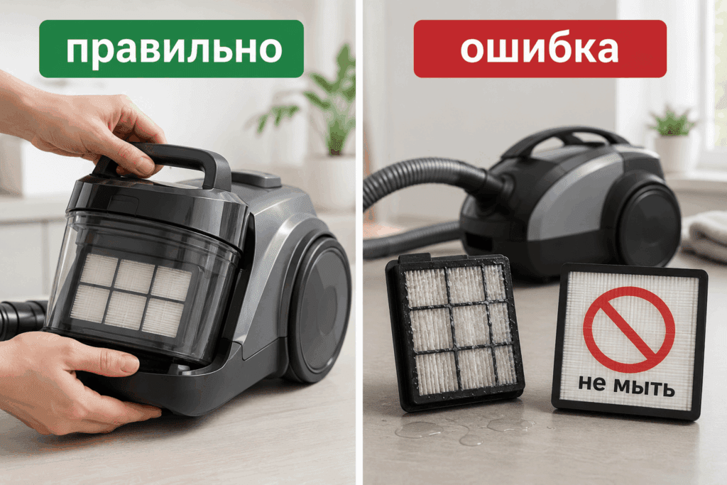 Влажный или немоющийся фильтр как ошибка