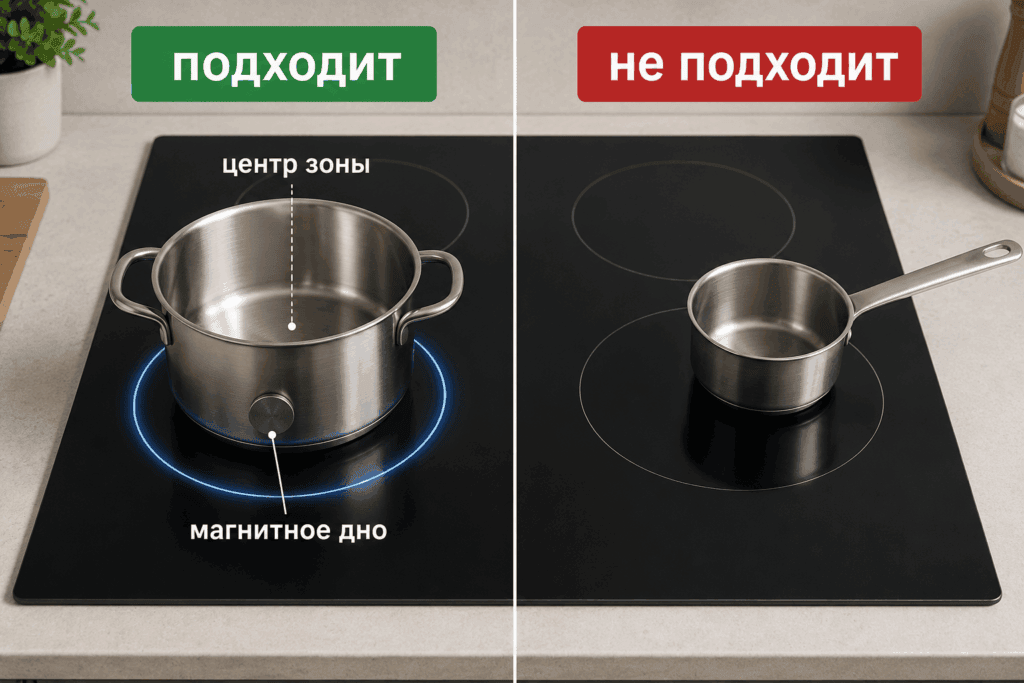 Распознавание посуды как причина отказа индукции