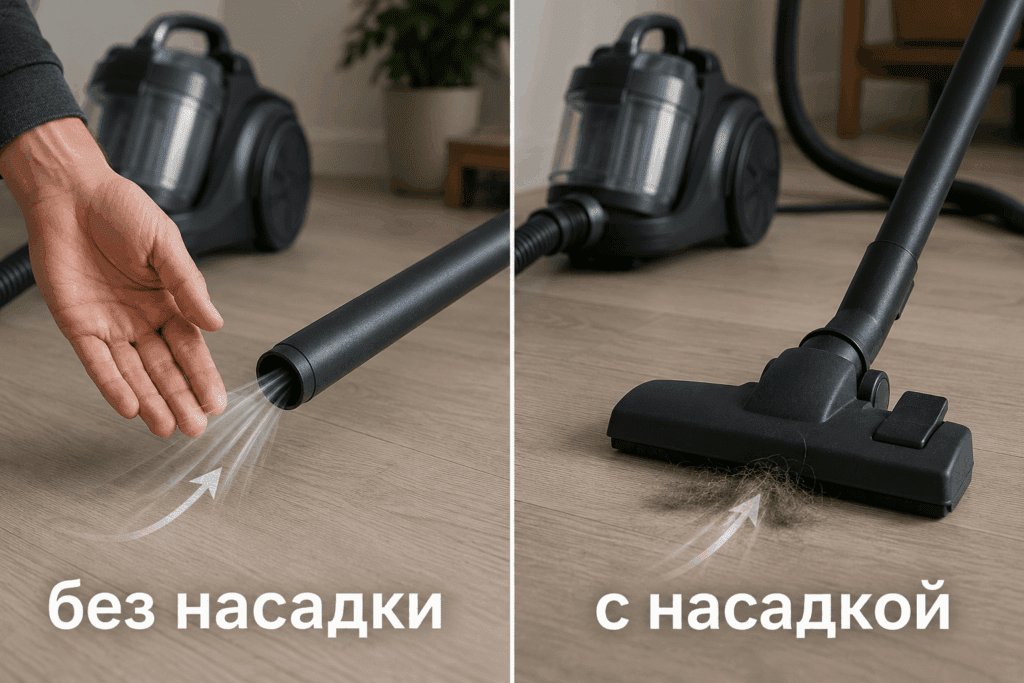 Сравнение тяги до и после насадки
