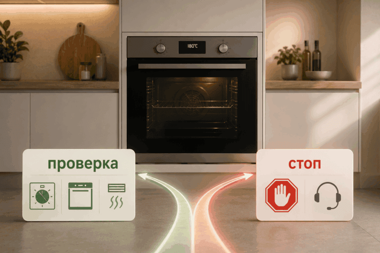 Безопасный маршрут при перегреве духовки